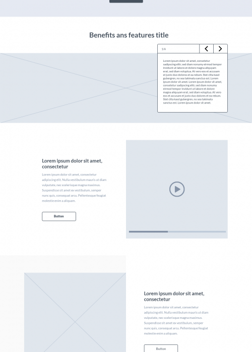 Landing page wireframe