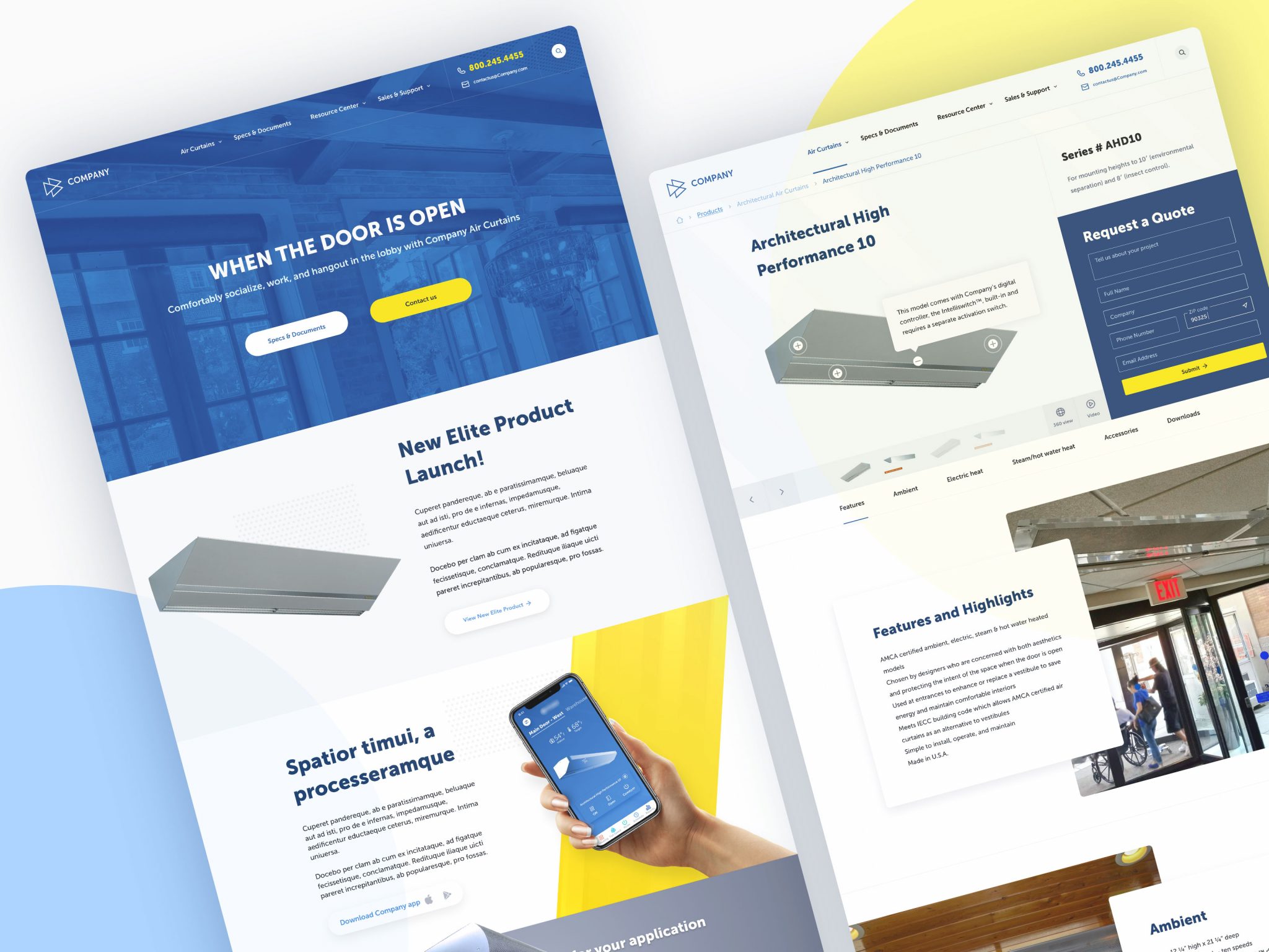 Website redesign mockup